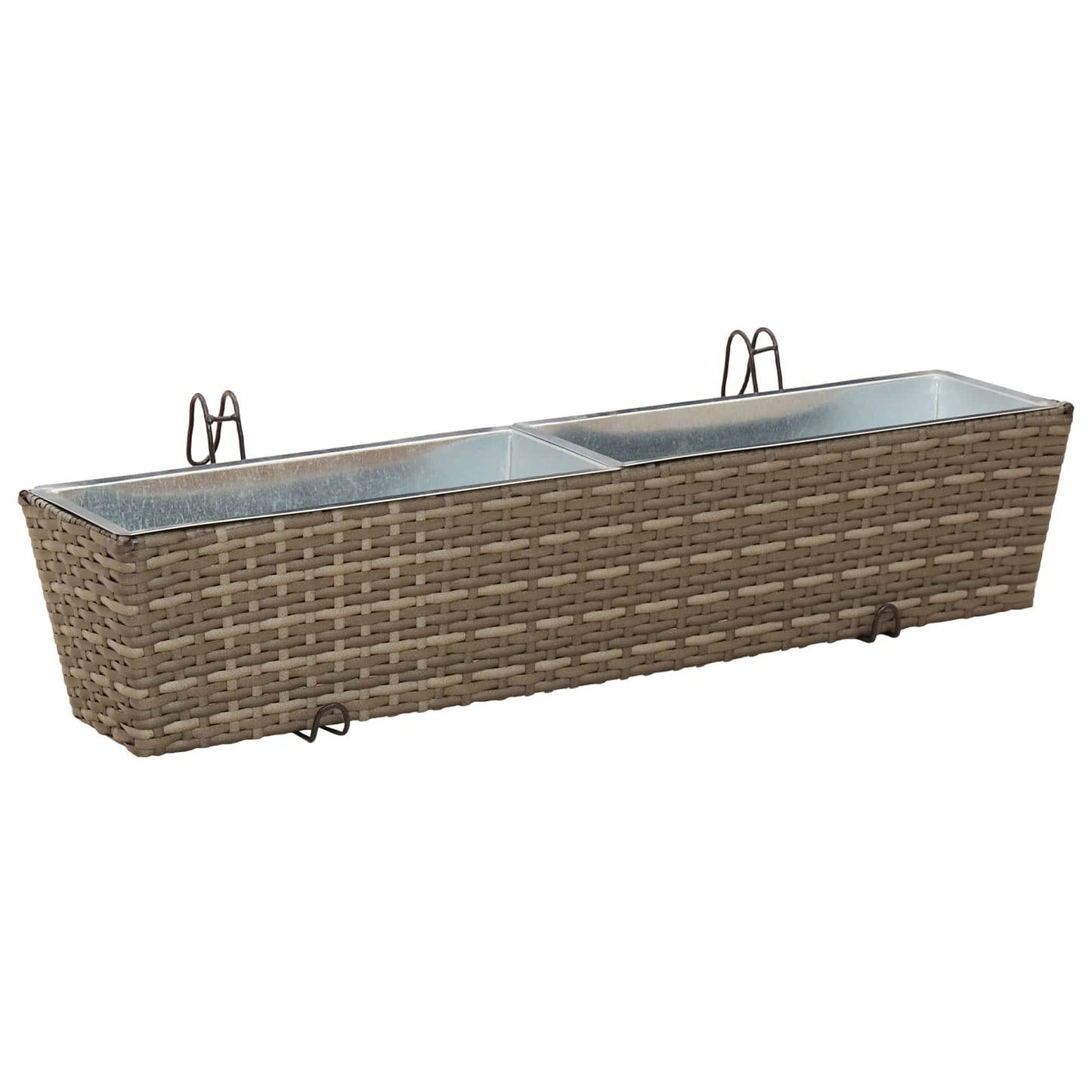 Balkon 2 Stk. Grau 80 x 17 x 17 cm Metall