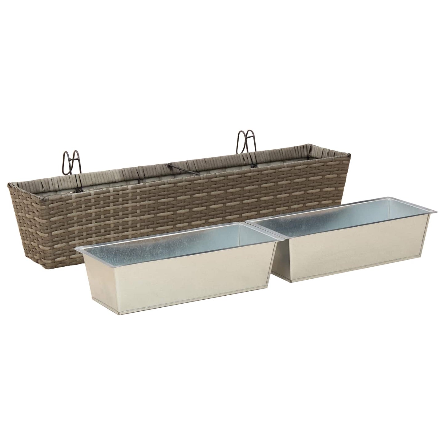 Balkon 2 stk. Grau 80 x 17 x 17 cm Metall