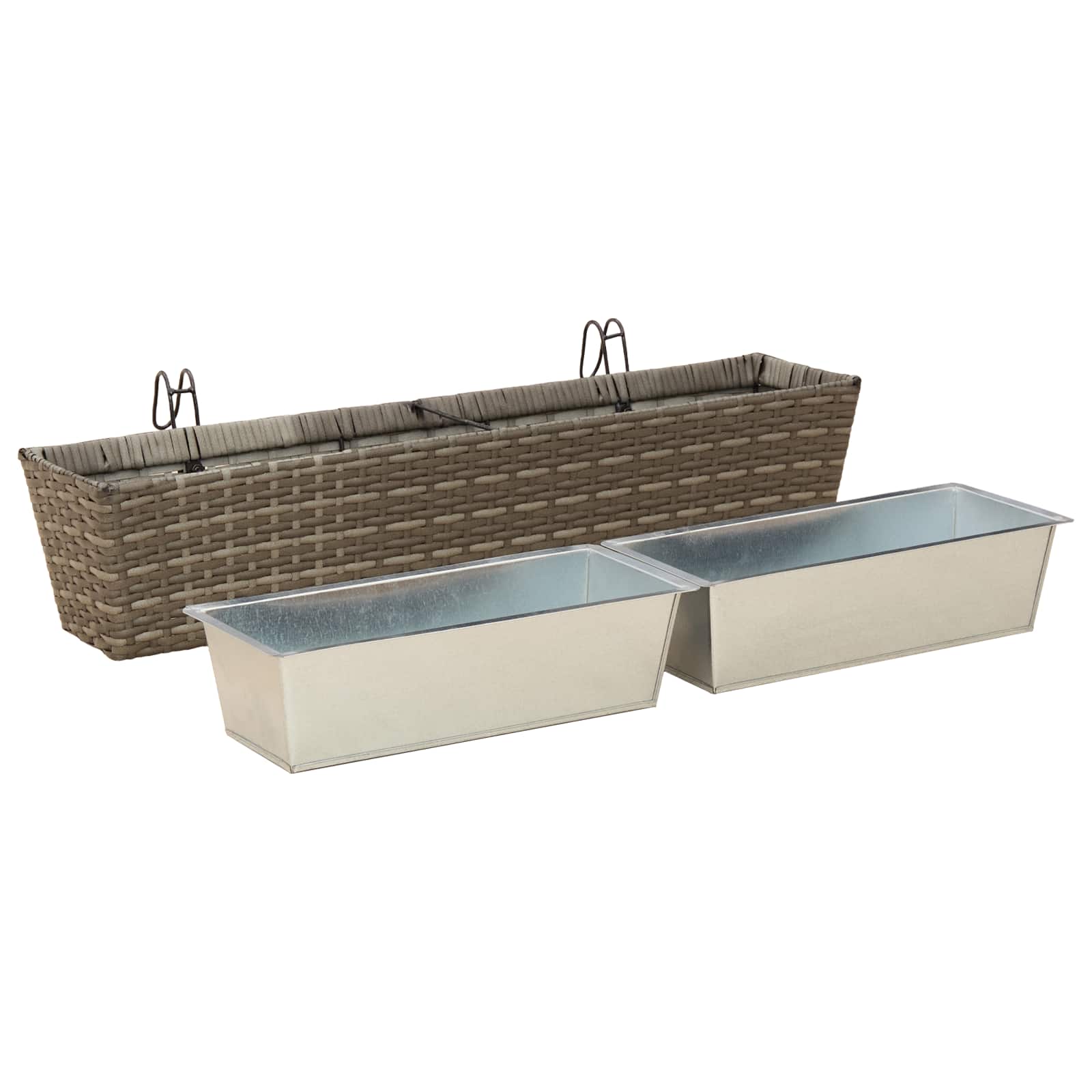 Balkon 2 stk. Grau 80 x 17 x 17 cm Metall
