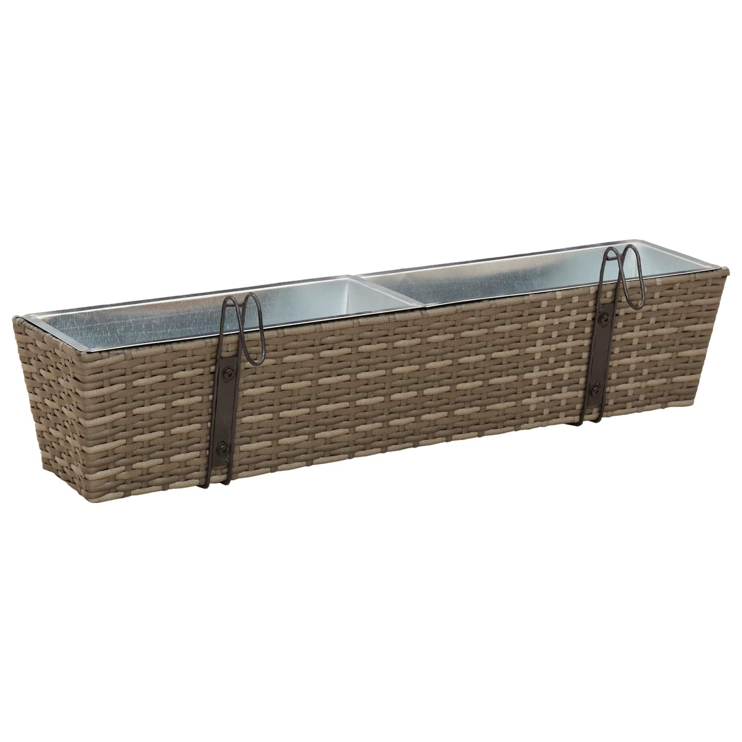 Balkon 2 Stk. Grau 80 x 17 x 17 cm Metall