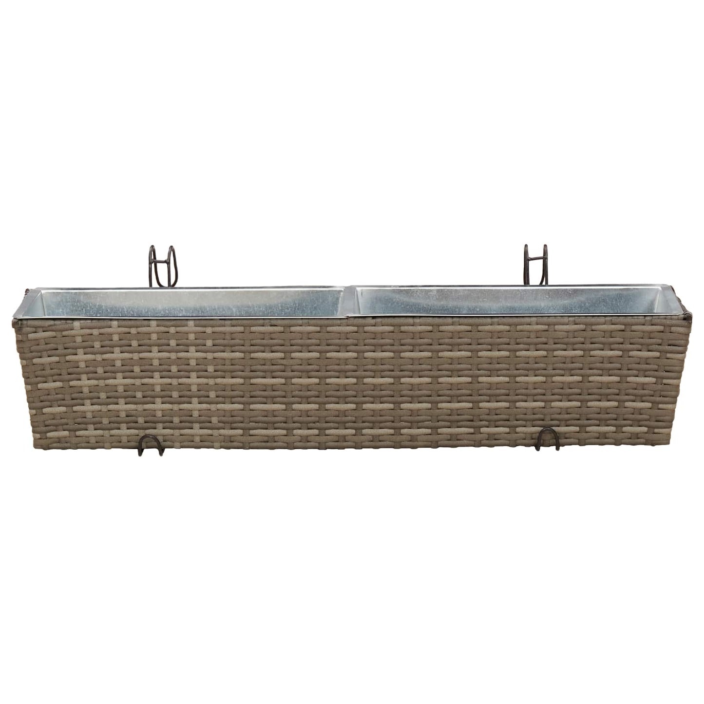 Balkon 2 stk. Grau 80 x 17 x 17 cm Metall