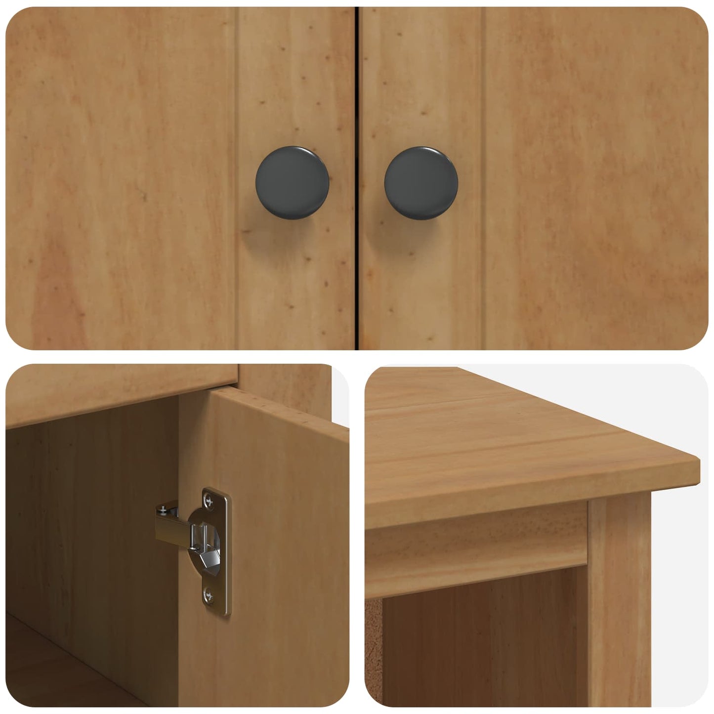 Mikrowellen-Sideboard PANAMA Honigwachs 99,5 x 44 x 86,5 cm