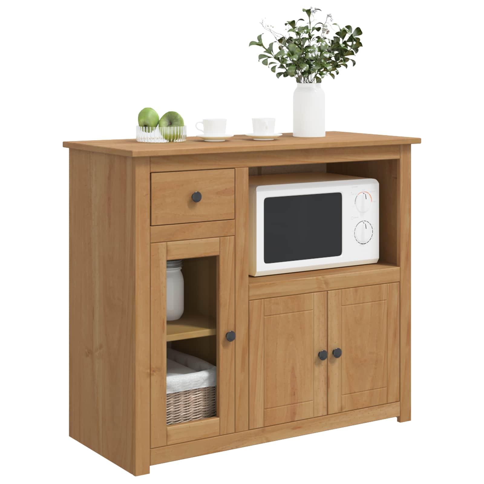 Mikrowellen-Sideboard PANAMA Honigwachs 99,5 x 44 x 86,5 cm