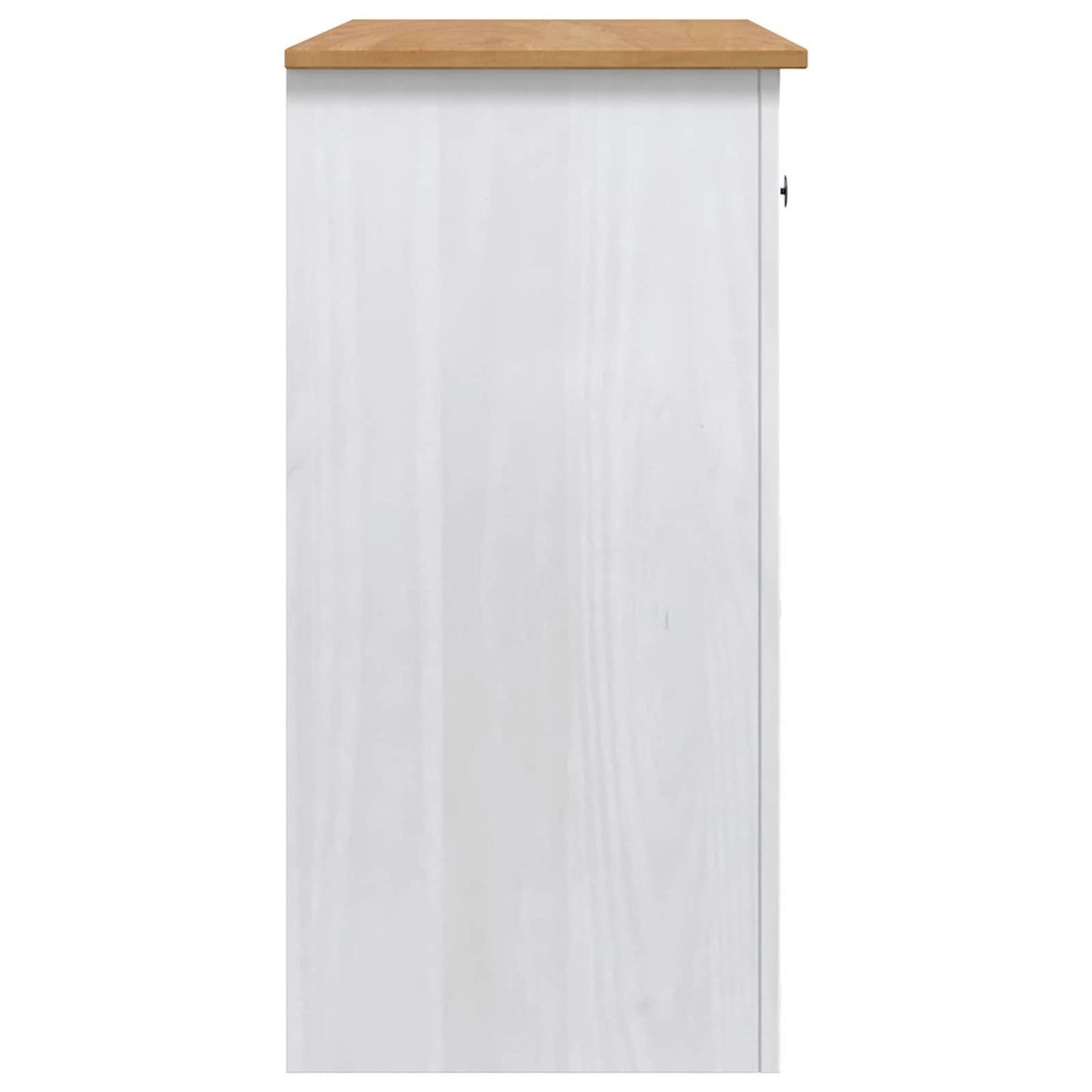 Mikrowellen-Sideboard PANAMA Weiß und Honigwachs Massiv-Kiefer