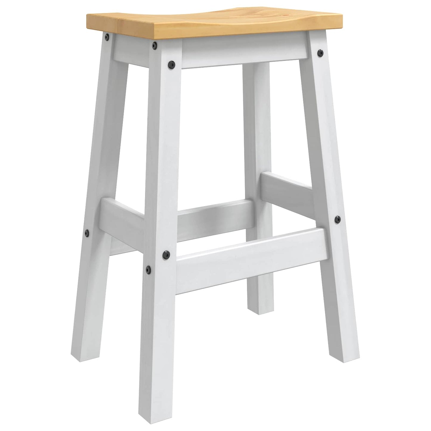 Barhocker 2 stk. Weiß und Honigwachs 44 x 30 x 63 cm