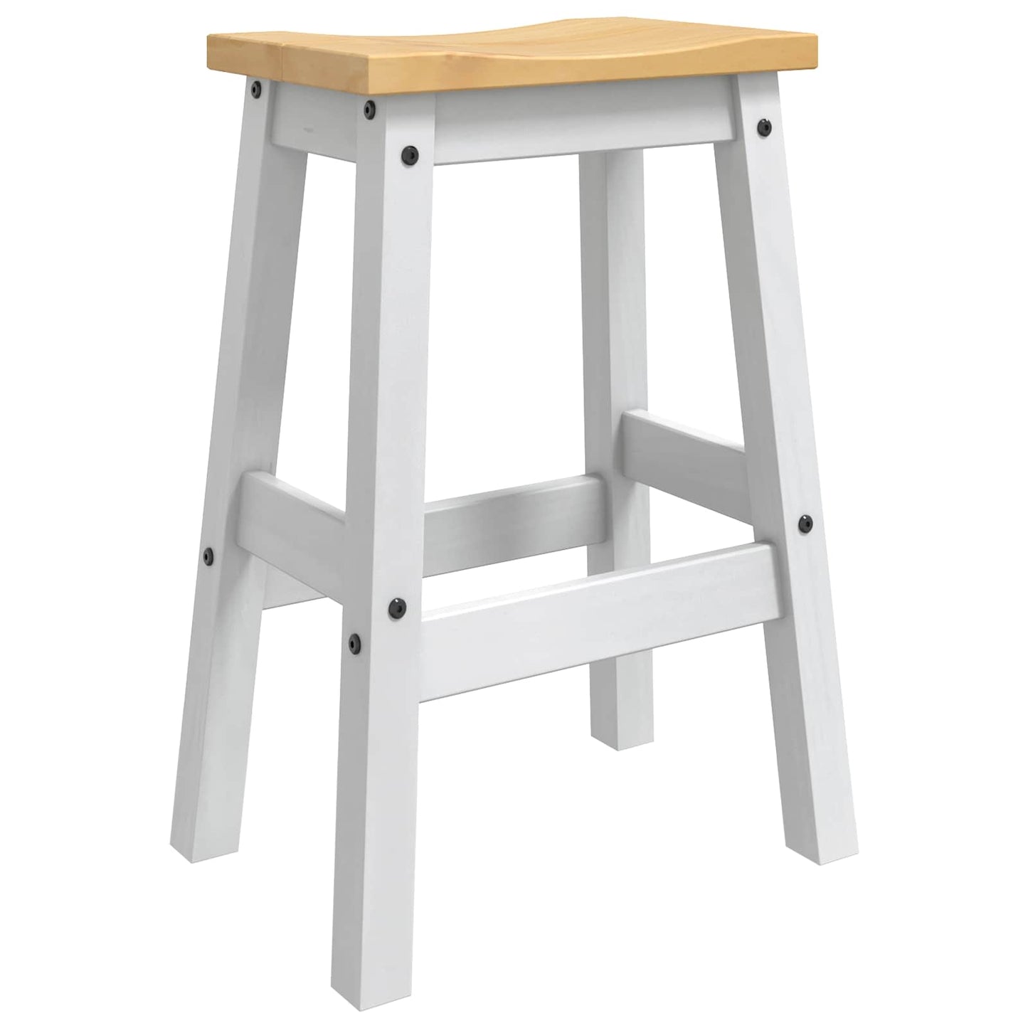 Barhocker 2 stk. Weiß und Honigwachs 44 x 30 x 63 cm