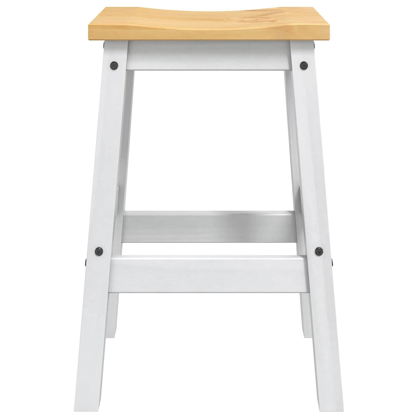 Barhocker 2 stk. Weiß und Honigwachs 44 x 30 x 63 cm