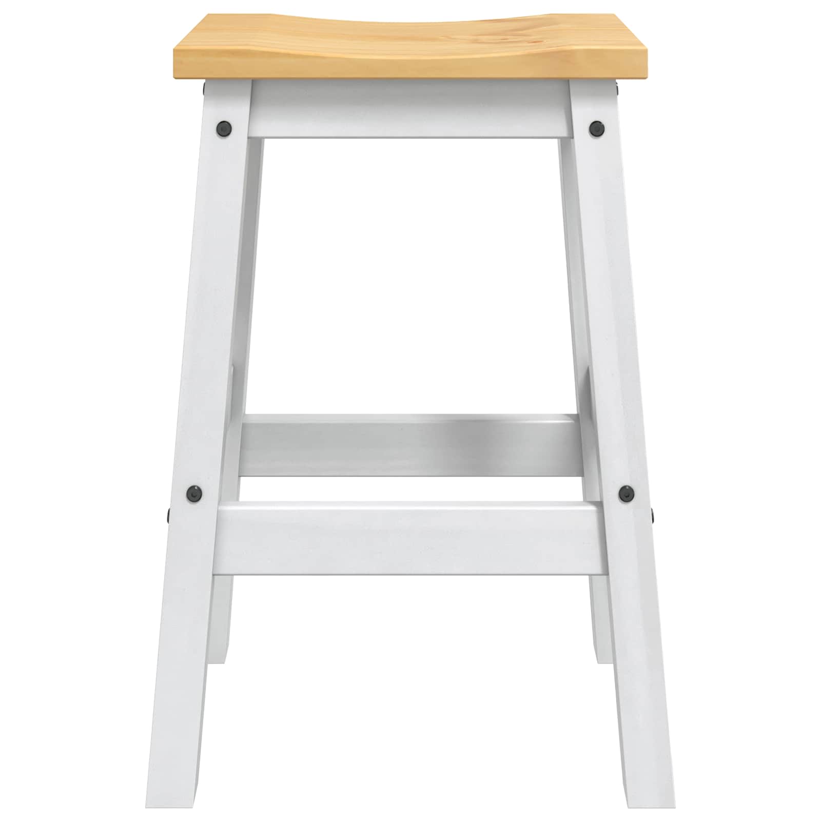 Barhocker 2 stk. Weiß und Honigwachs 44 x 30 x 63 cm