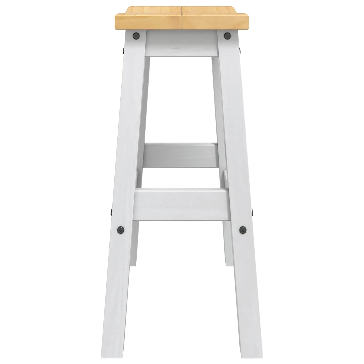 Barhocker 2 stk. Weiß und Honigwachs 44 x 30 x 63 cm