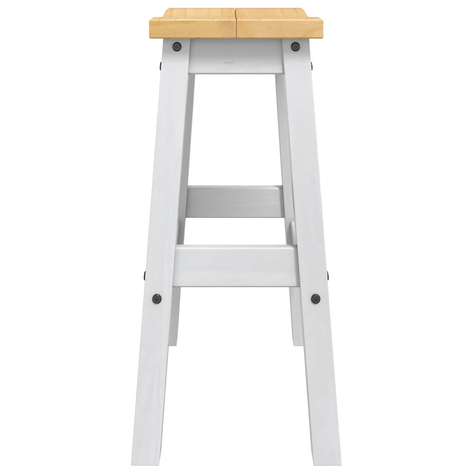 Barhocker 2 stk. Weiß und Honigwachs 44 x 30 x 63 cm