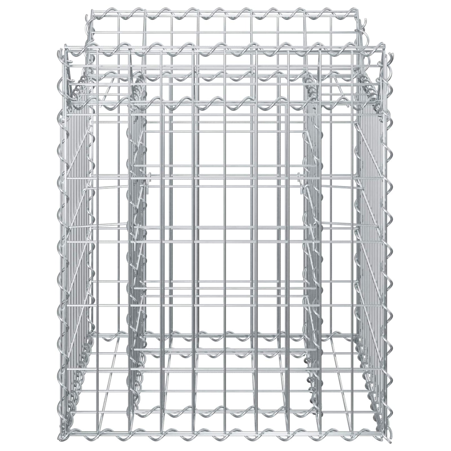 Gabionen-Hochbeet 50 x 50 x 60 cm Verzinkter Stahl Silber