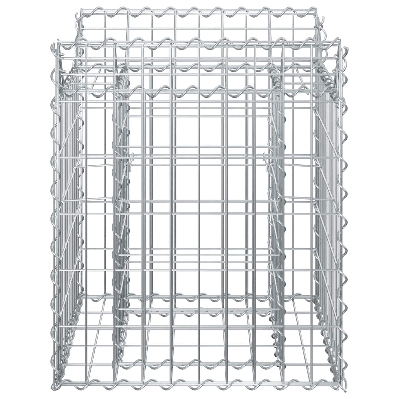 Gabionen-Hochbeet 50 x 50 x 60 cm Verzinkter Stahl Silber