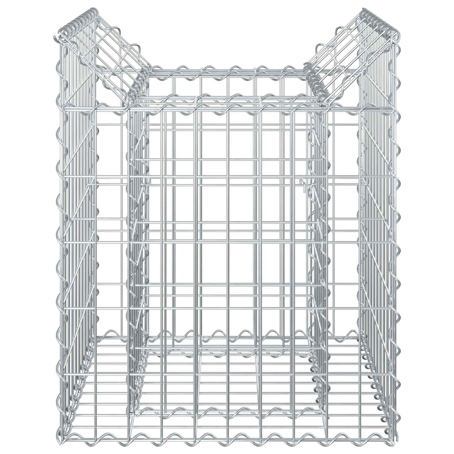 Gabionen-Hochbeet 50 x 50 x 60 cm Verzinkter Stahl Silber