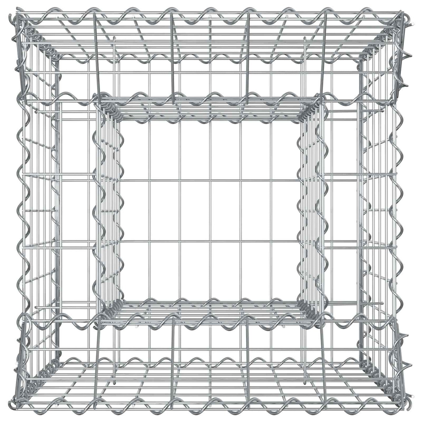 Gabionen-Hochbeet 50 x 50 x 60 cm Verzinkter Stahl Silber