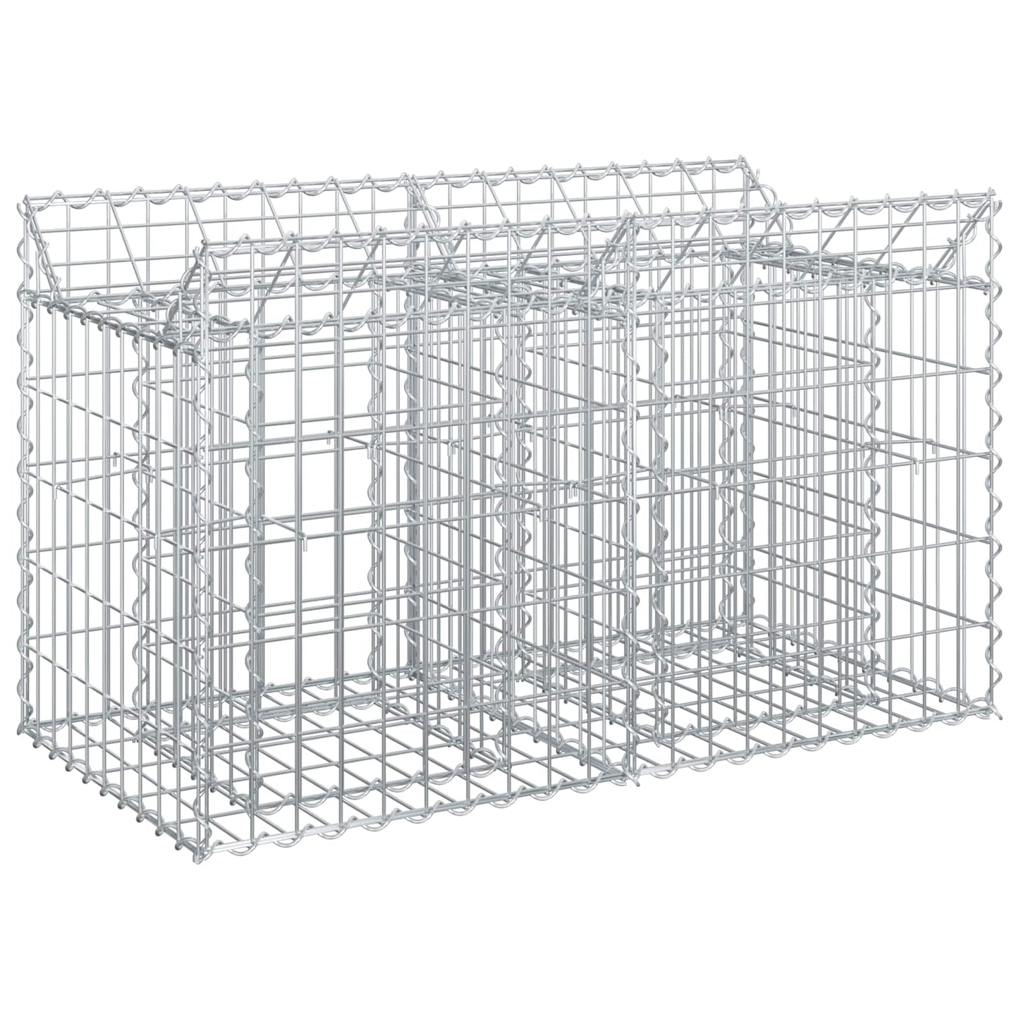 Gabionen-Hochbeet 100 x 50 x 60 cm Verzinkter Stahl Silber
