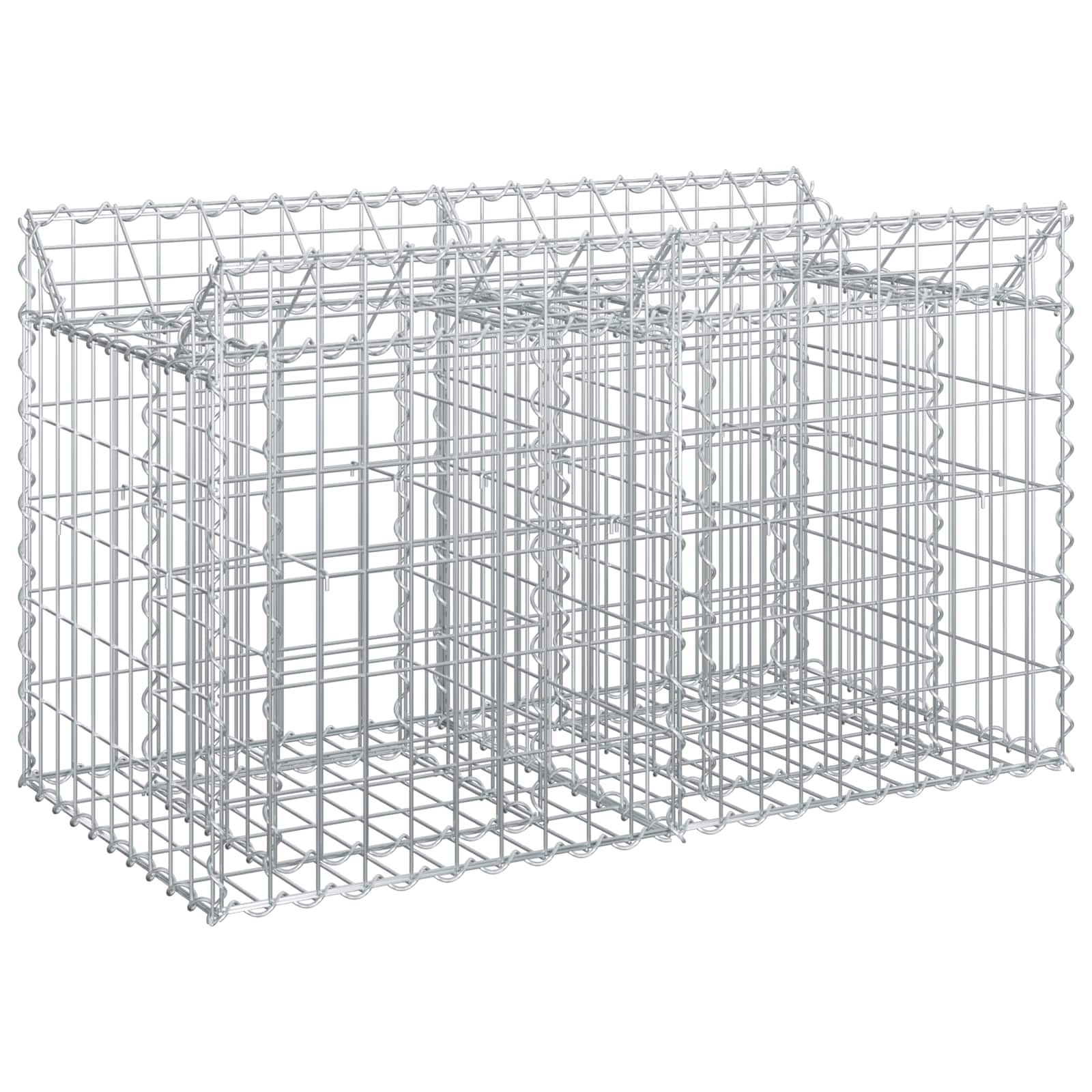 Gabionen-Hochbeet 100 x 50 x 60 cm Verzinkter Stahl Silber