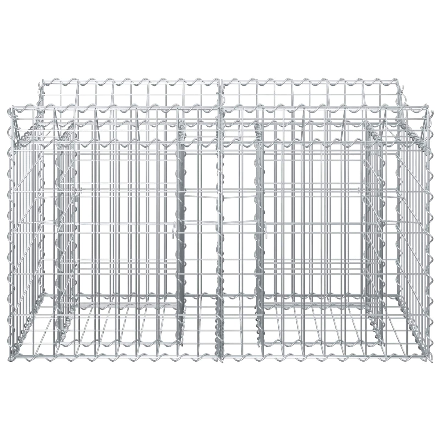 Gabionen-Hochbeet 100 x 50 x 60 cm Verzinkter Stahl Silber
