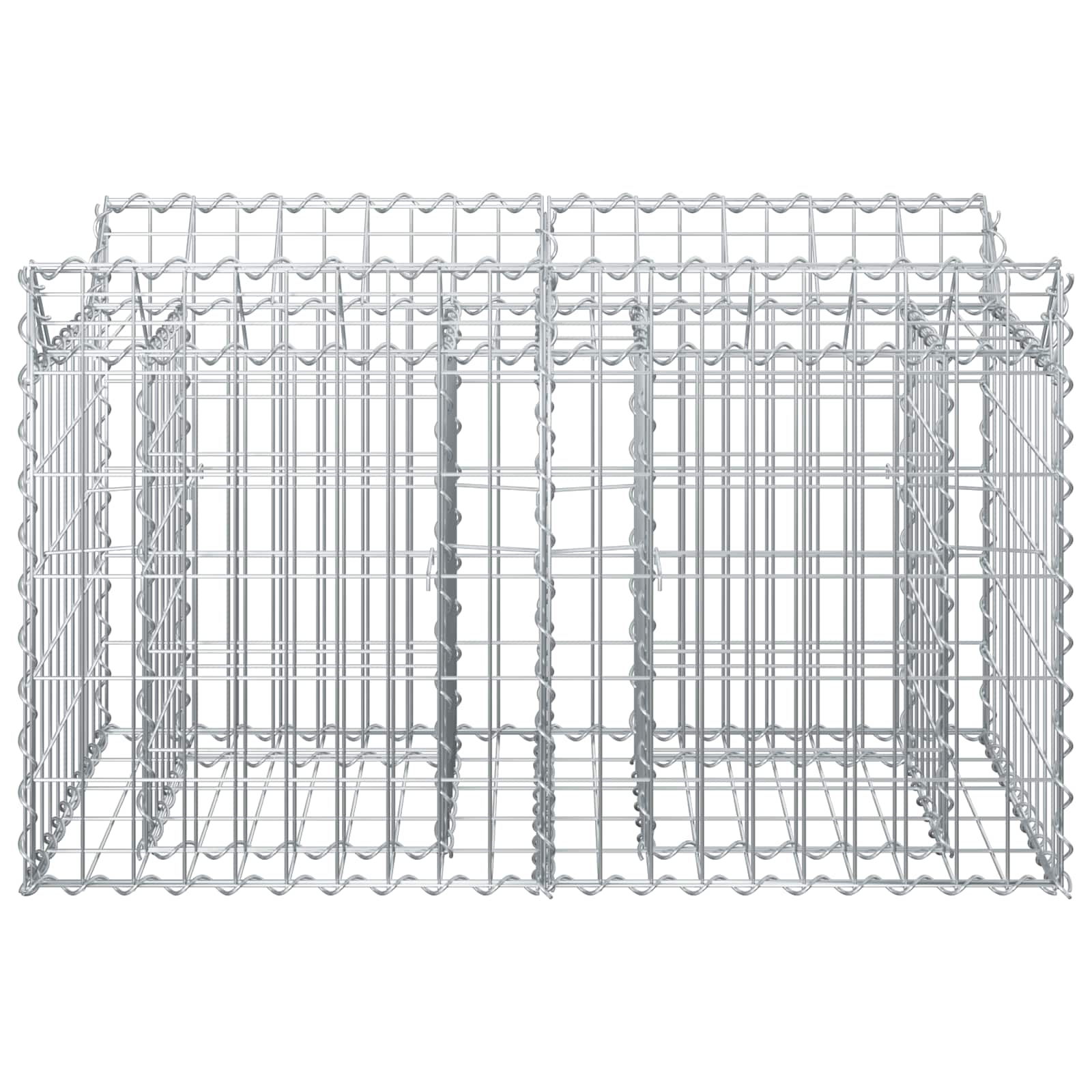 Gabionen-Hochbeet 100 x 50 x 60 cm Verzinkter Stahl Silber
