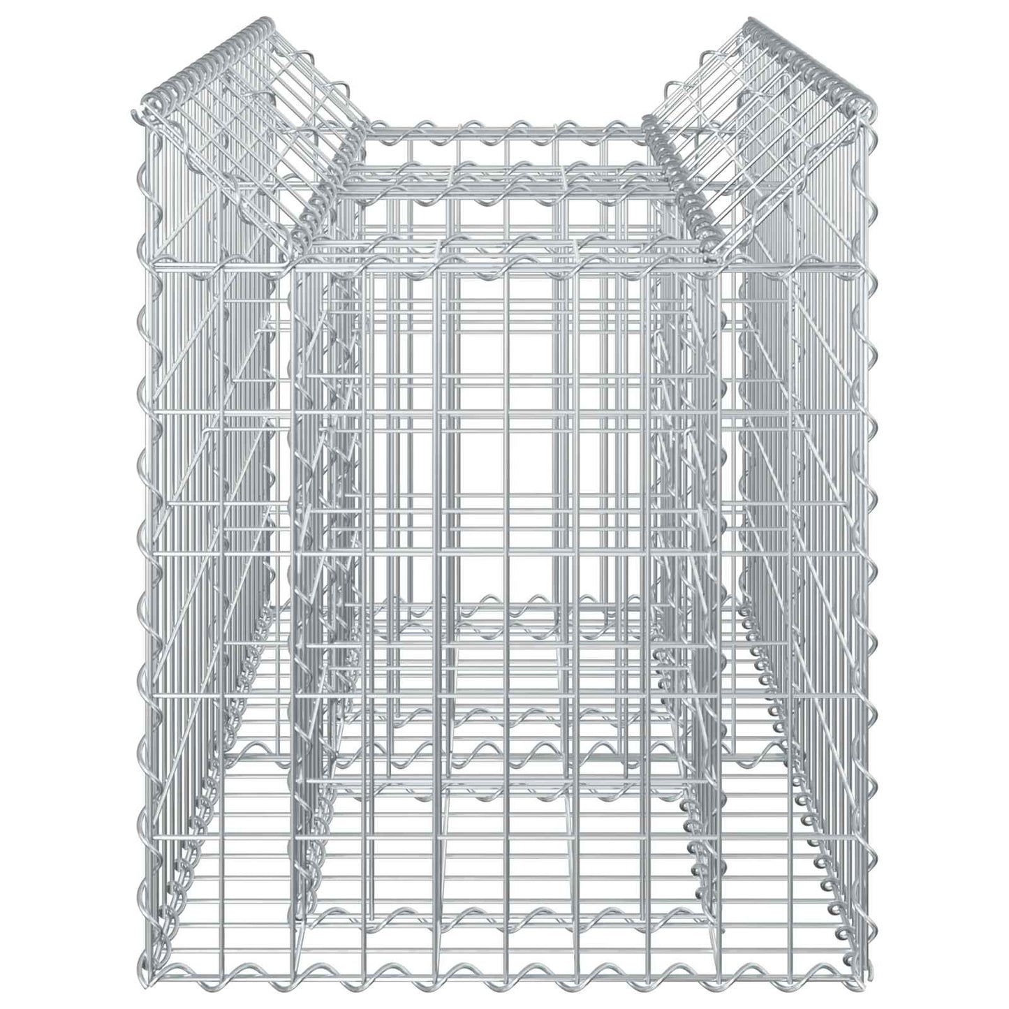 Gabionen-Hochbeet 100 x 50 x 60 cm Verzinkter Stahl Silber