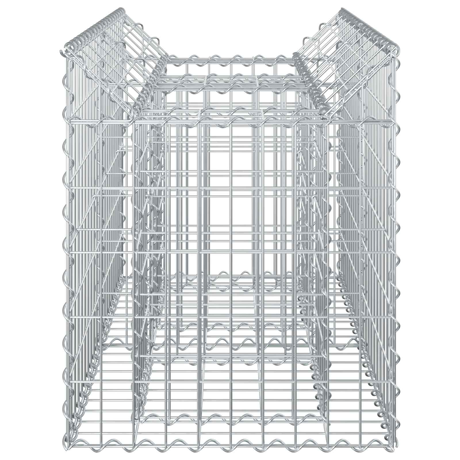 Gabionen-Hochbeet 100 x 50 x 60 cm Verzinkter Stahl Silber