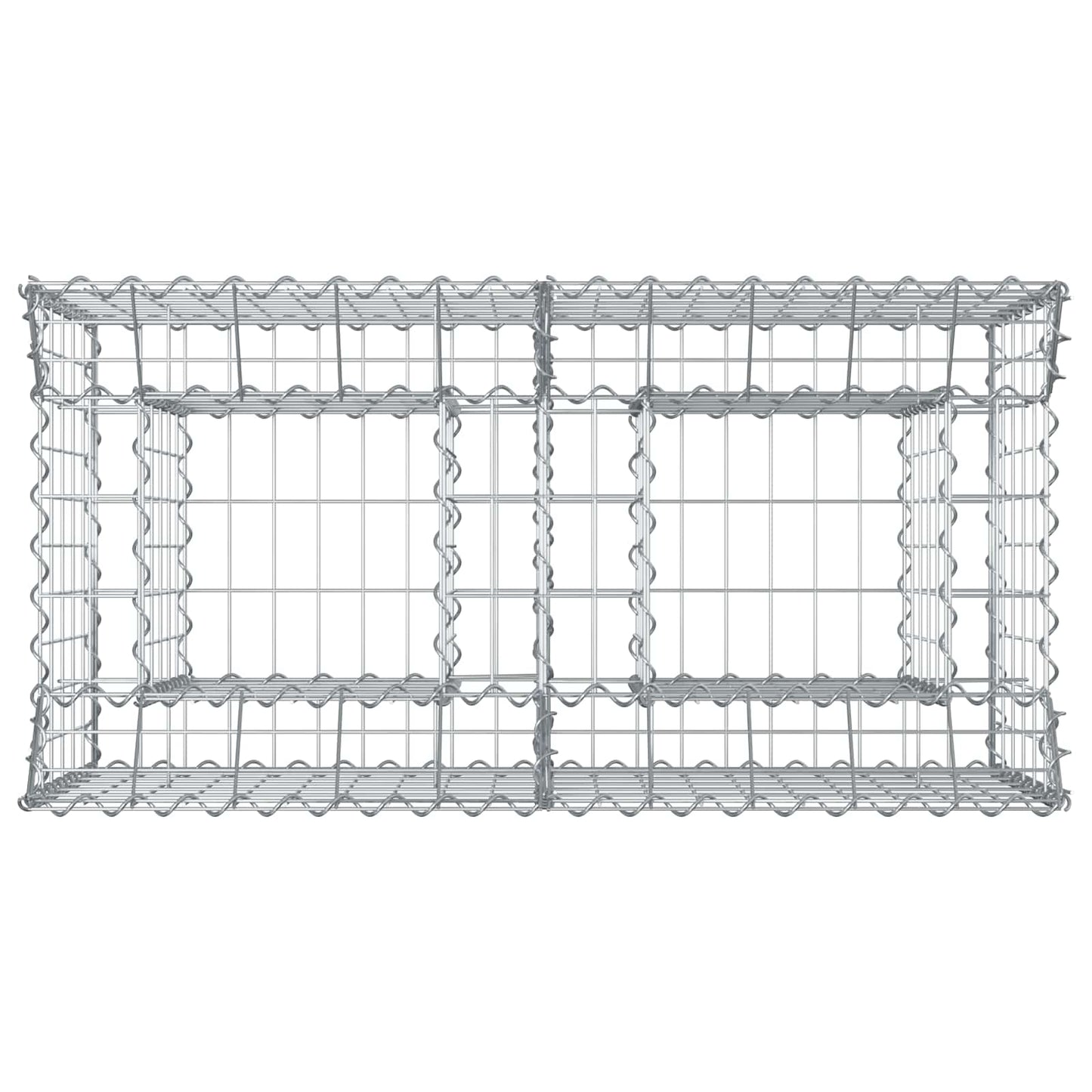 Gabionen-Hochbeet 100 x 50 x 60 cm Verzinkter Stahl Silber