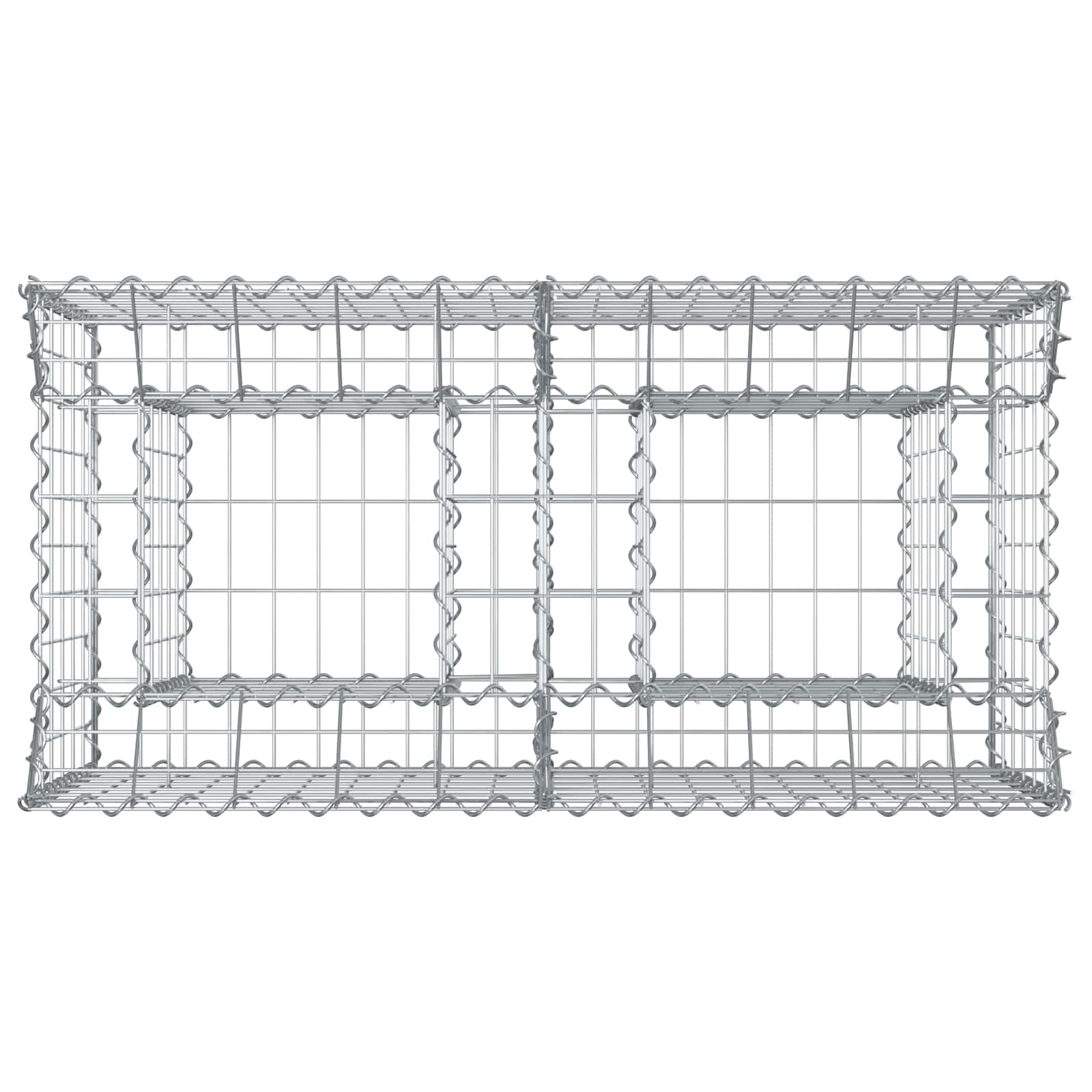 Gabionen-Hochbeet 100 x 50 x 60 cm Verzinkter Stahl Silber
