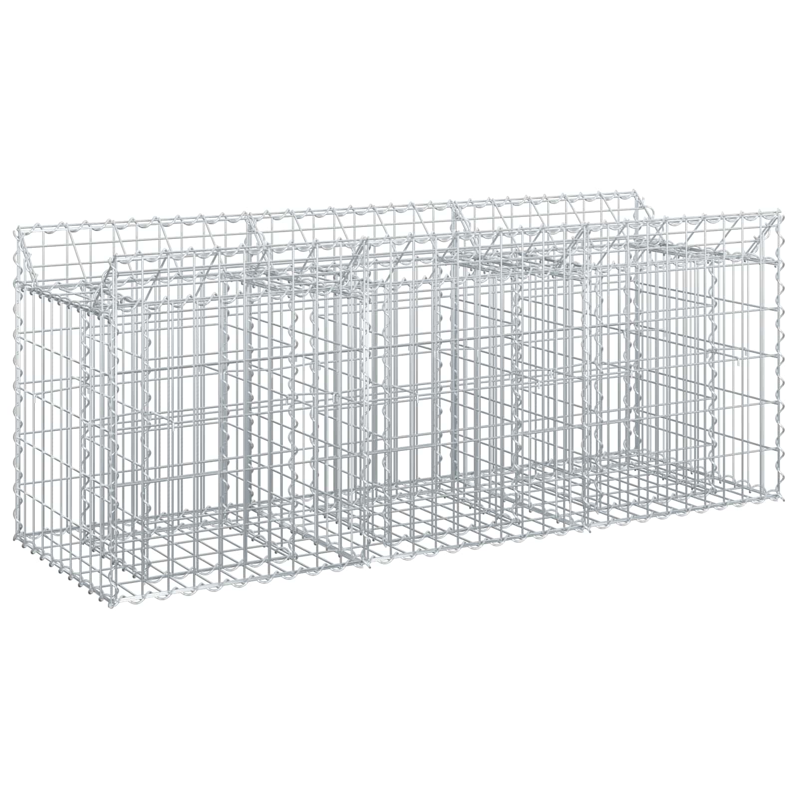 Gabionen-Hochbeet 150 x 50 x 60 cm Verzinkter Stahl Silber