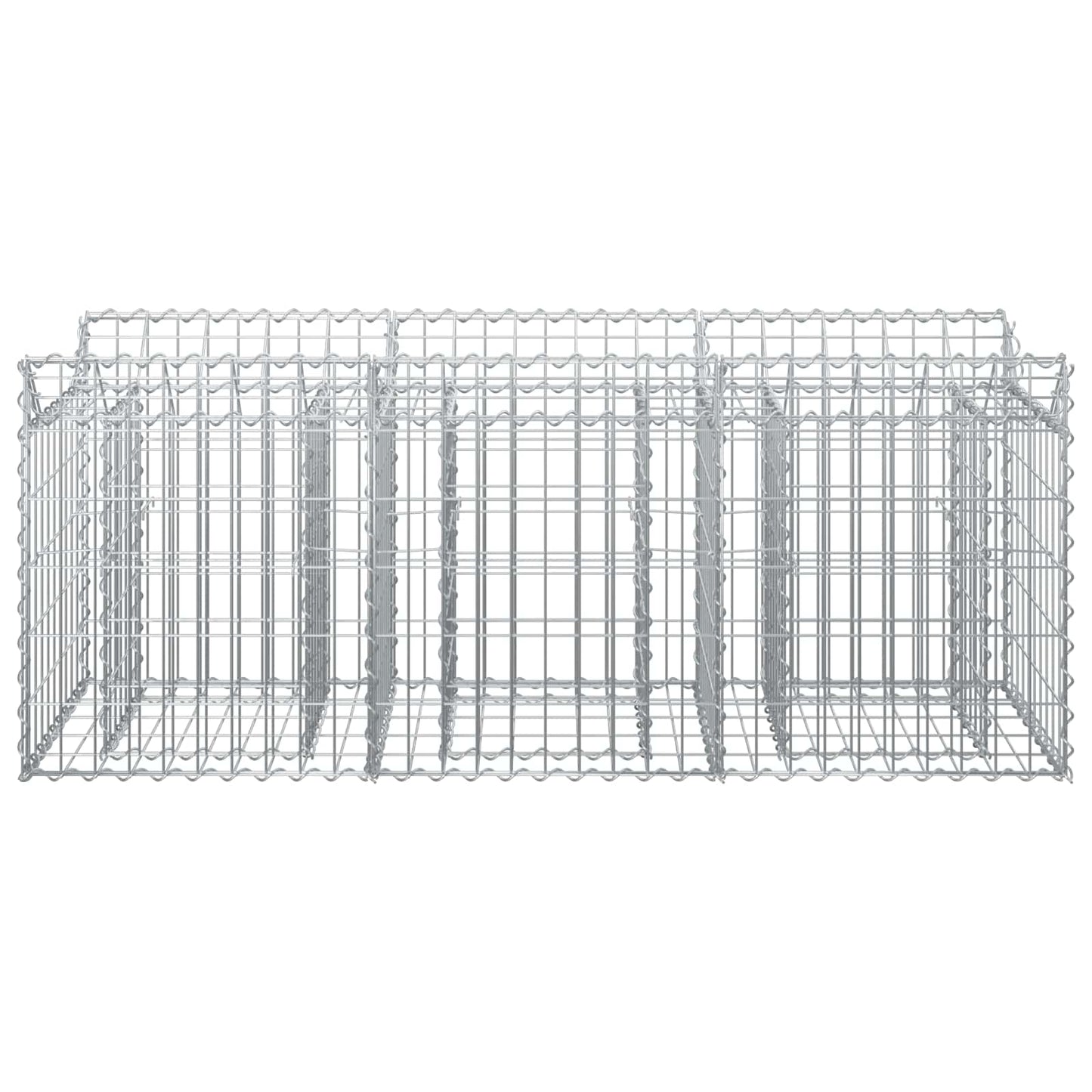 Gabionen-Hochbeet 150 x 50 x 60 cm Verzinkter Stahl Silber