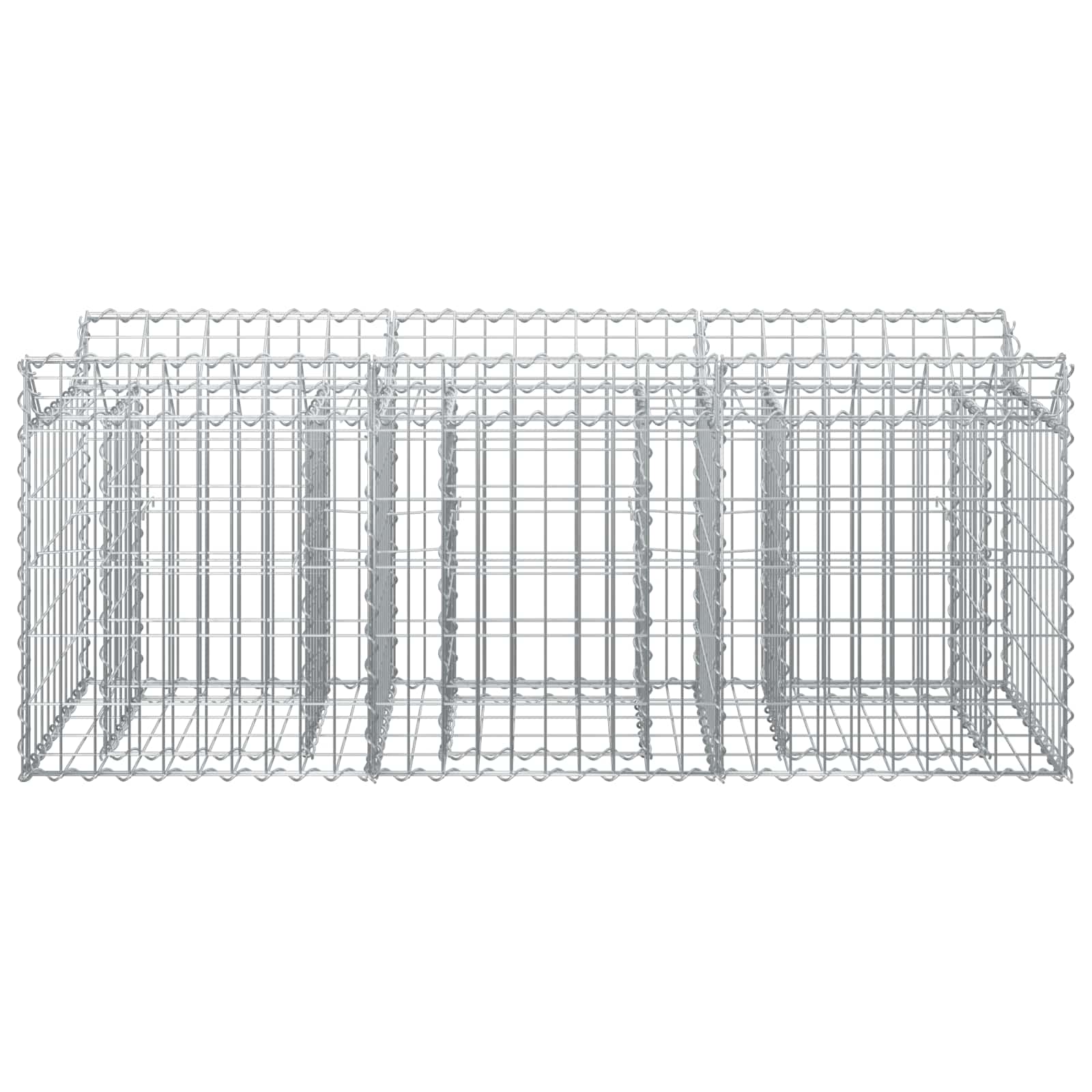 Gabionen-Hochbeet 150 x 50 x 60 cm Verzinkter Stahl Silber
