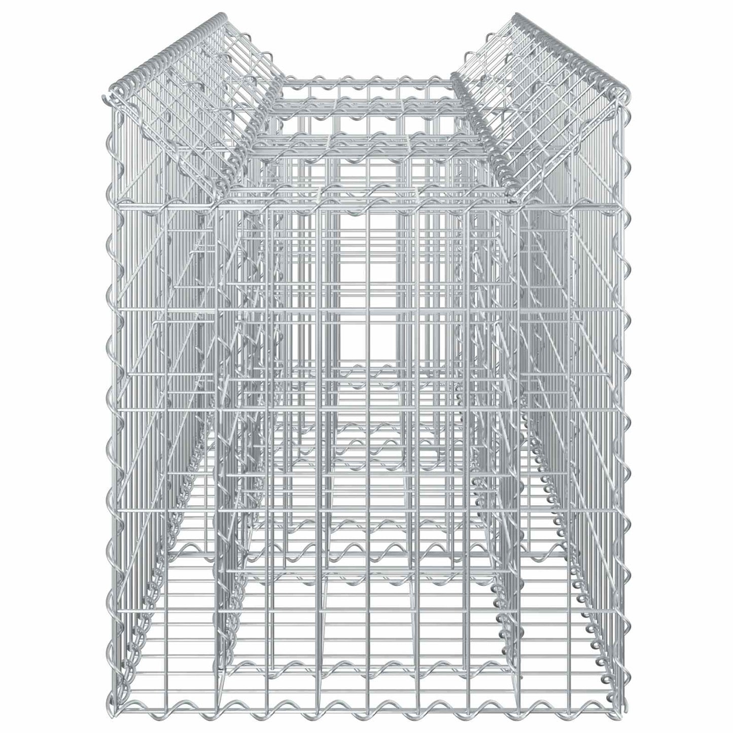 Gabionen-Hochbeet 150 x 50 x 60 cm Verzinkter Stahl Silber