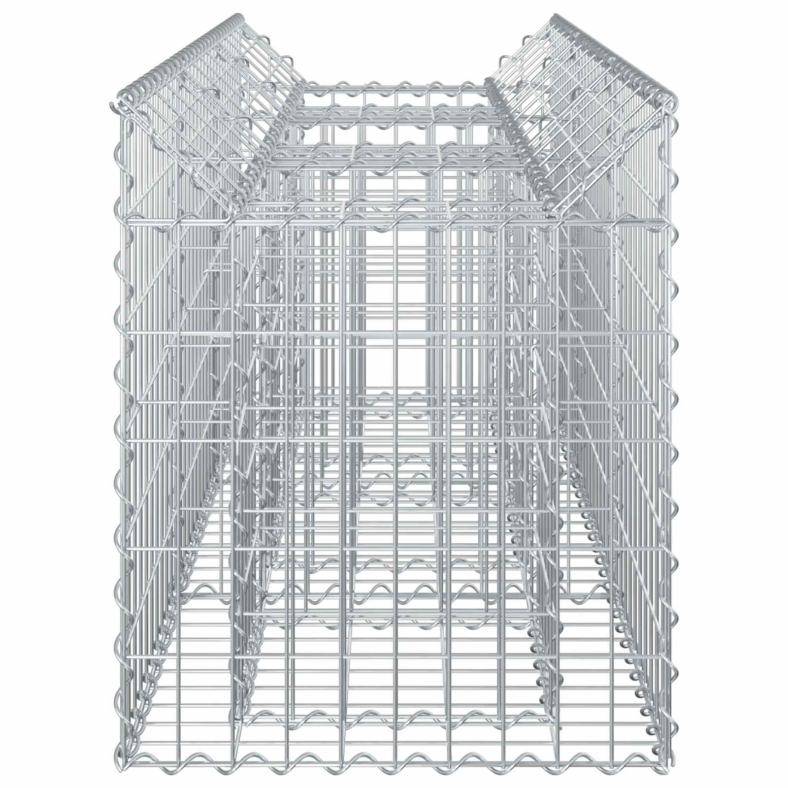 Gabionen-Hochbeet 150 x 50 x 60 cm Verzinkter Stahl Silber