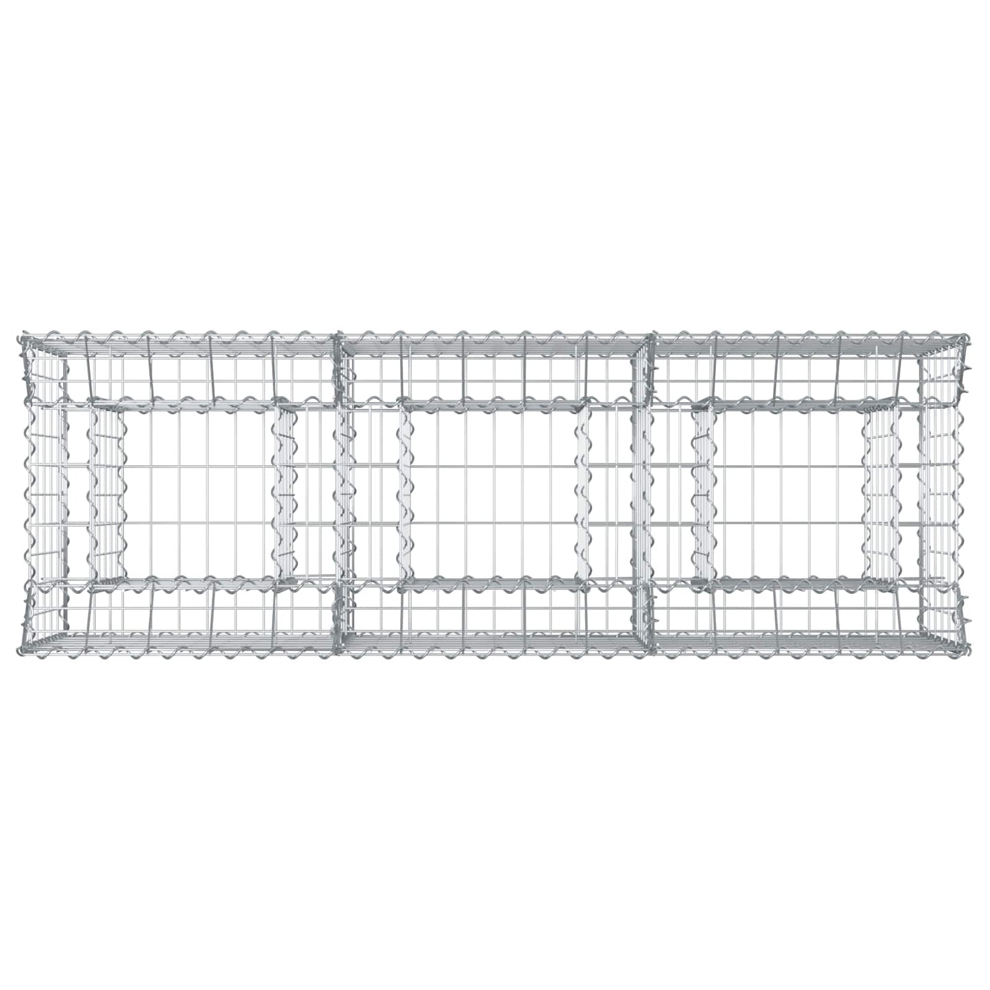 Gabionen-Hochbeet 150 x 50 x 60 cm Verzinkter Stahl Silber