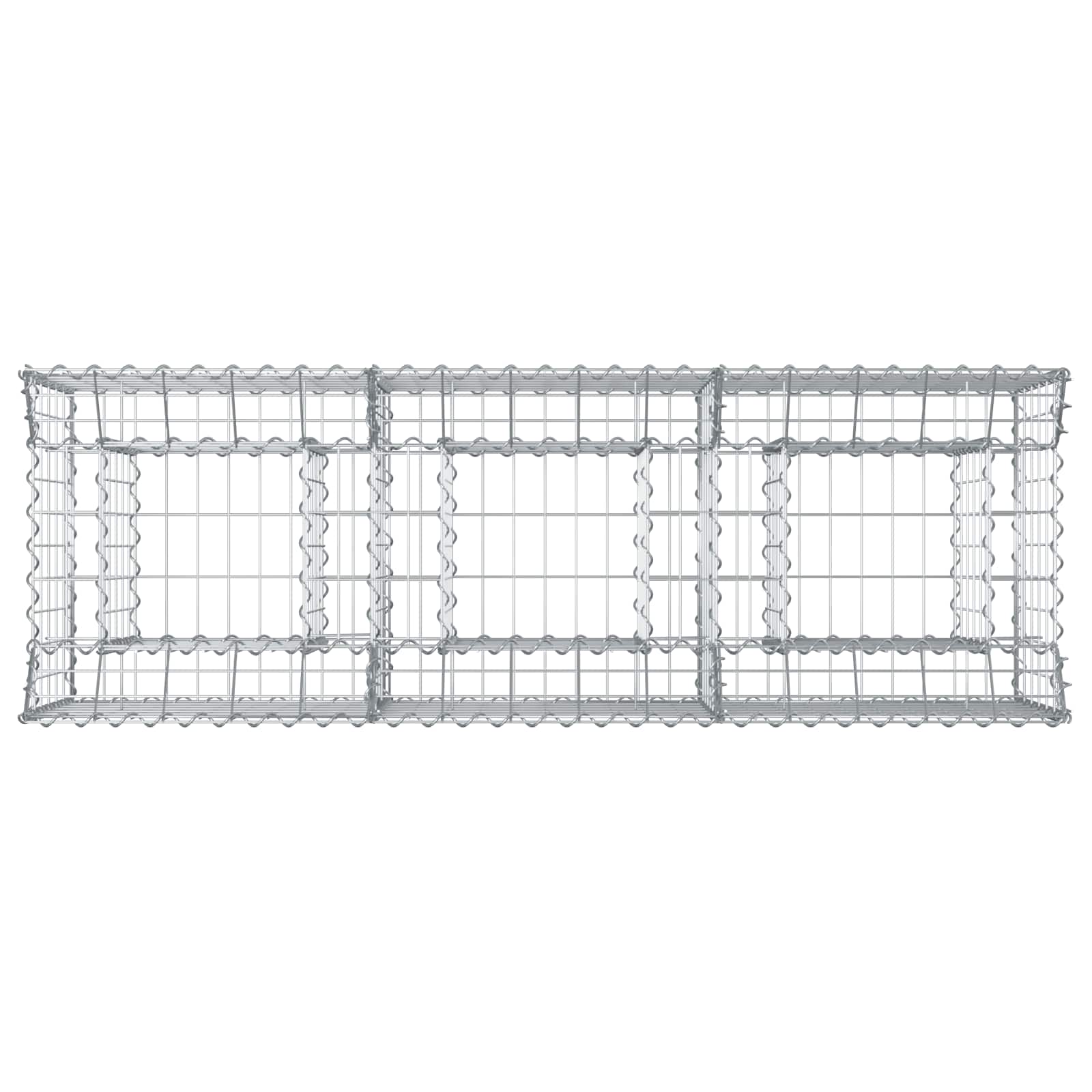 Gabionen-Hochbeet 150 x 50 x 60 cm Verzinkter Stahl Silber