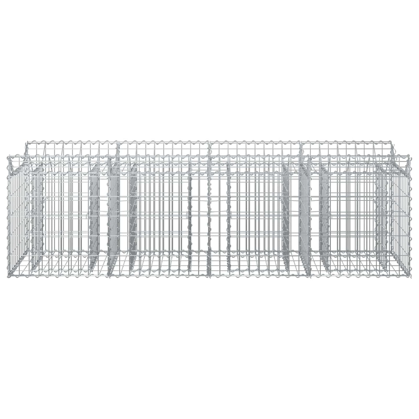 Gabionen-Hochbeet 200 x 50 x 60 cm Verzinkter Stahl Silber