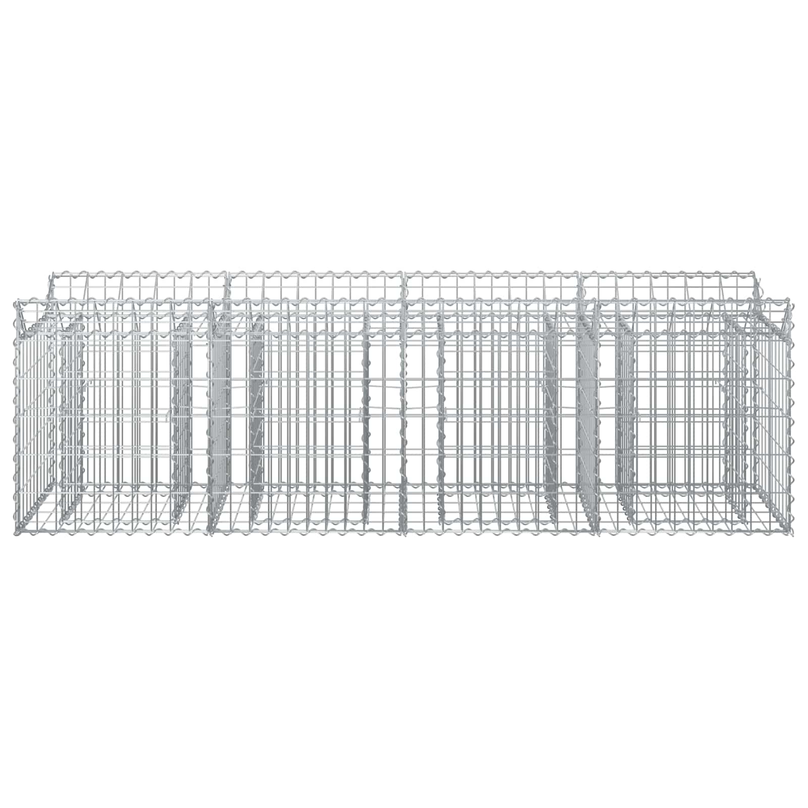 Gabionen-Hochbeet 200 x 50 x 60 cm Verzinkter Stahl Silber