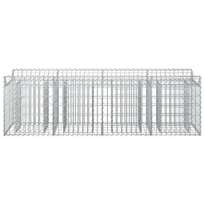 Gabionen-Hochbeet 200 x 50 x 60 cm Verzinkter Stahl Silber