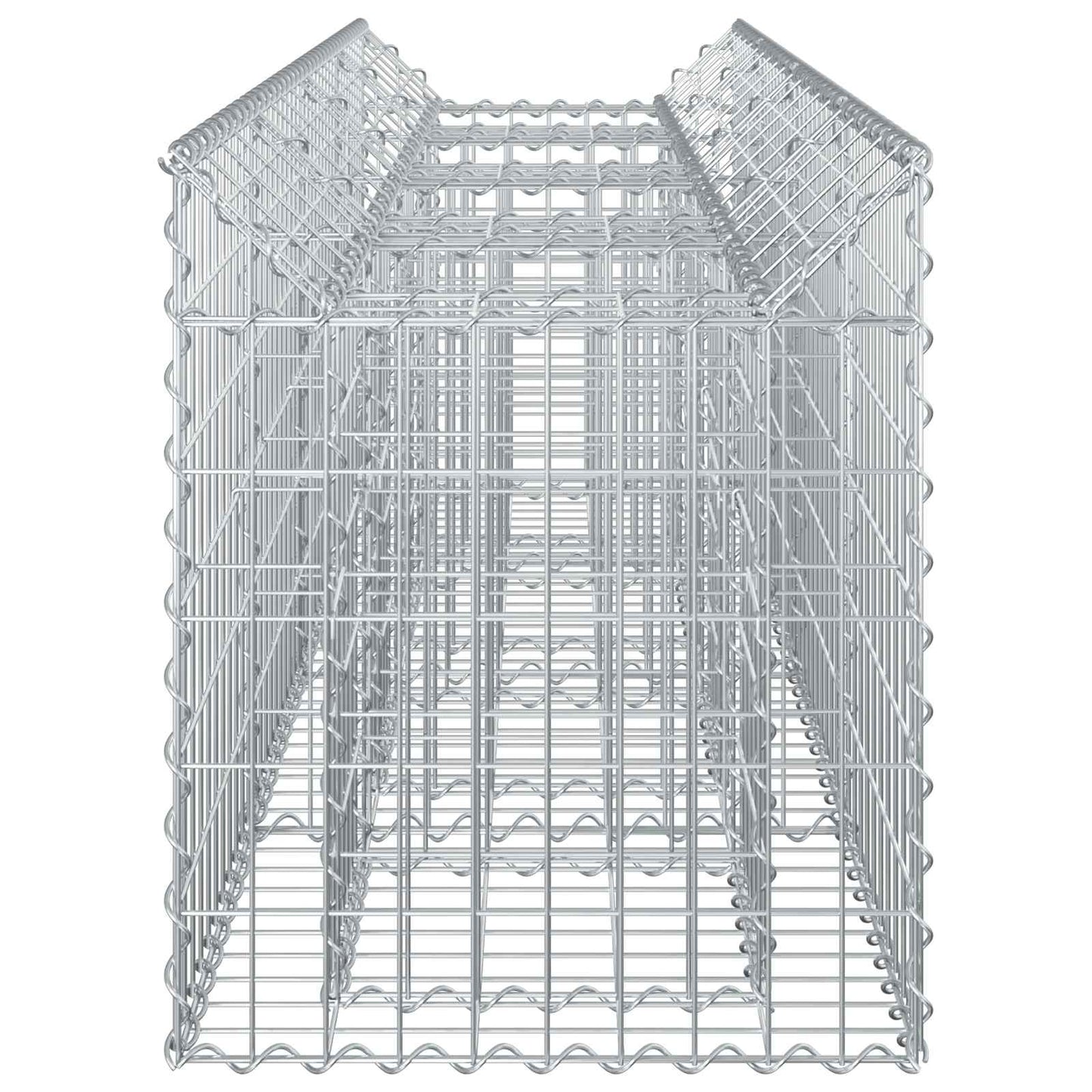 Gabionen-Hochbeet 200 x 50 x 60 cm Verzinkter Stahl Silber