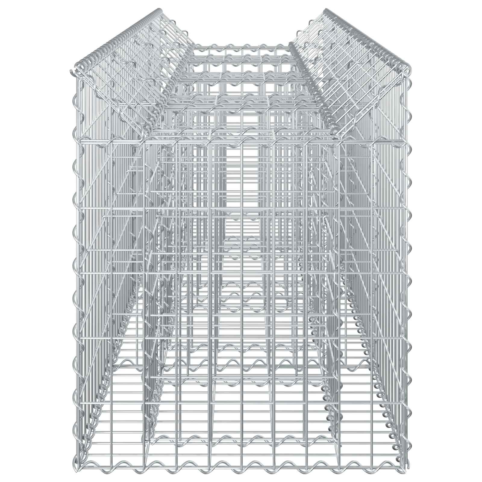 Gabionen-Hochbeet 200 x 50 x 60 cm Verzinkter Stahl Silber