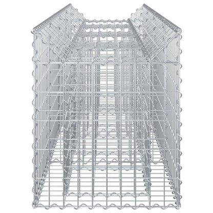 Gabionen-Hochbeet 200 x 50 x 60 cm Verzinkter Stahl Silber