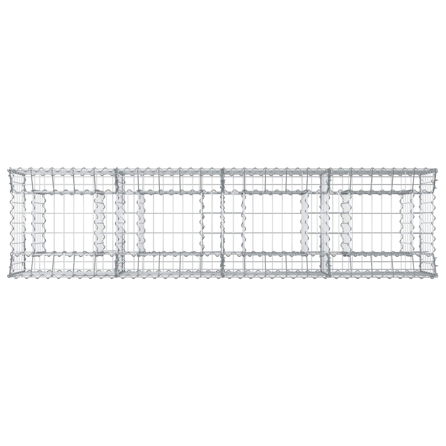 Gabionen-Hochbeet 200 x 50 x 60 cm Verzinkter Stahl Silber