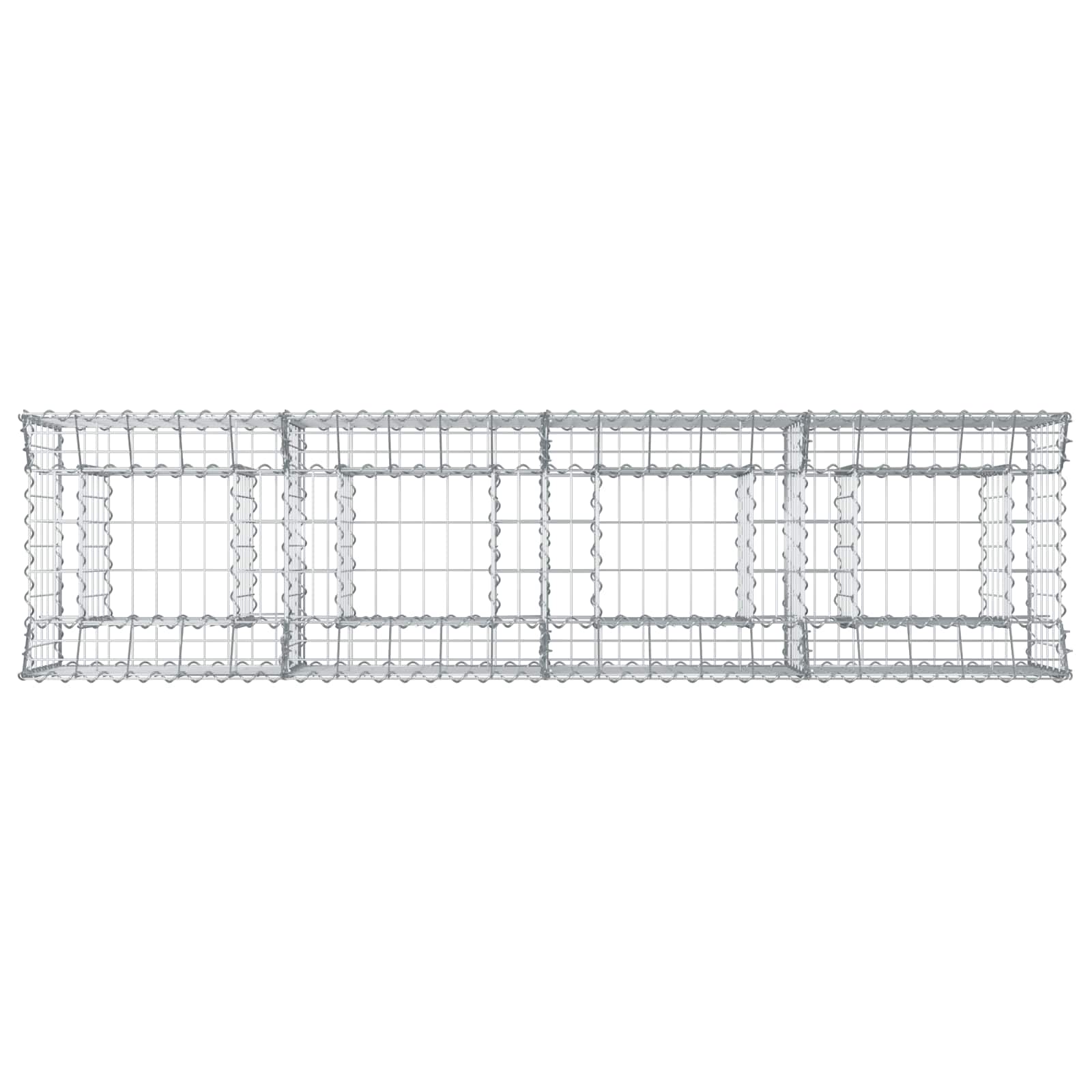 Gabionen-Hochbeet 200 x 50 x 60 cm Verzinkter Stahl Silber