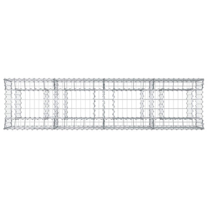 Gabionen-Hochbeet 200 x 50 x 60 cm Verzinkter Stahl Silber