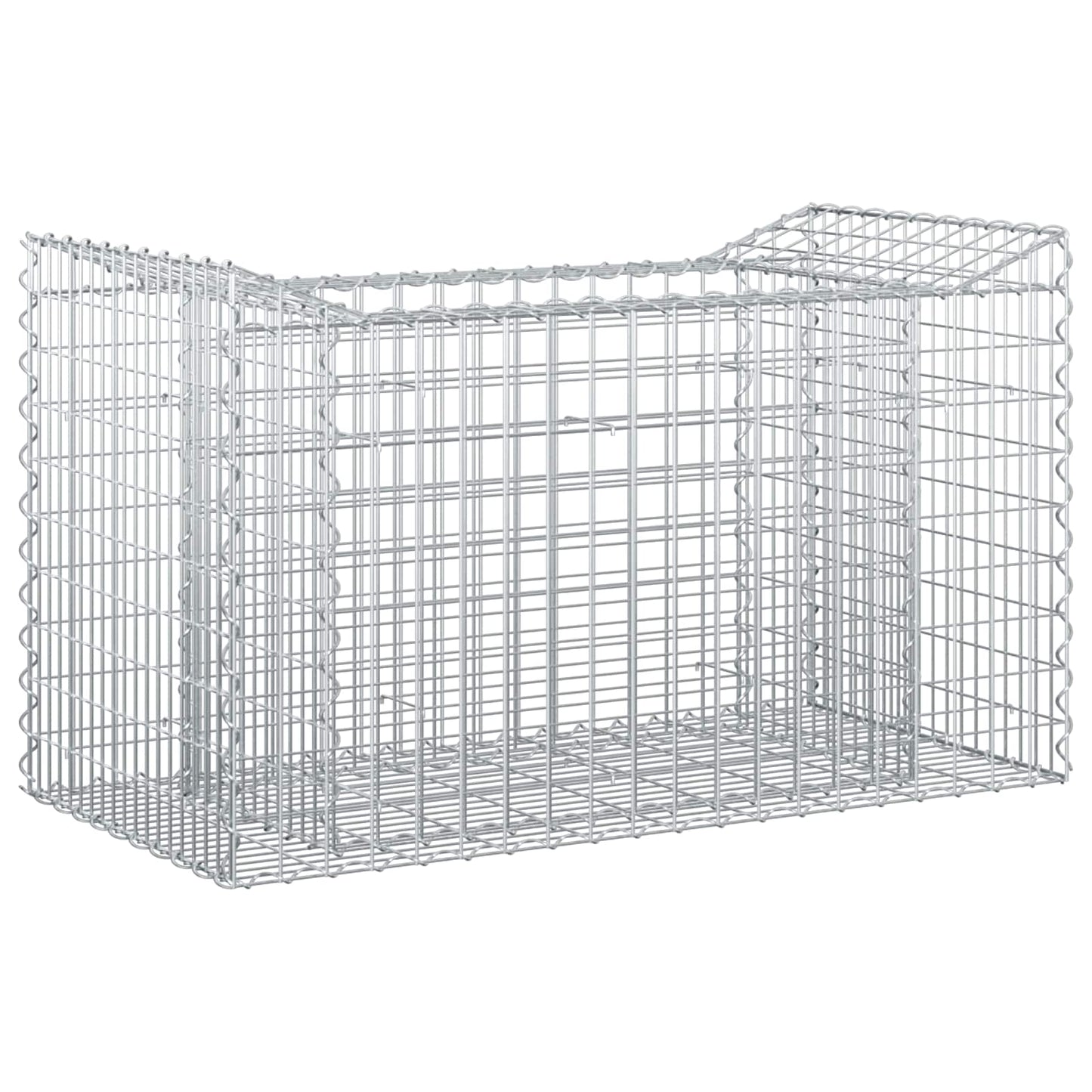 Gabionen-Hochbeet 50 x 100 x 60 cm Verzinkter Stahl Silber