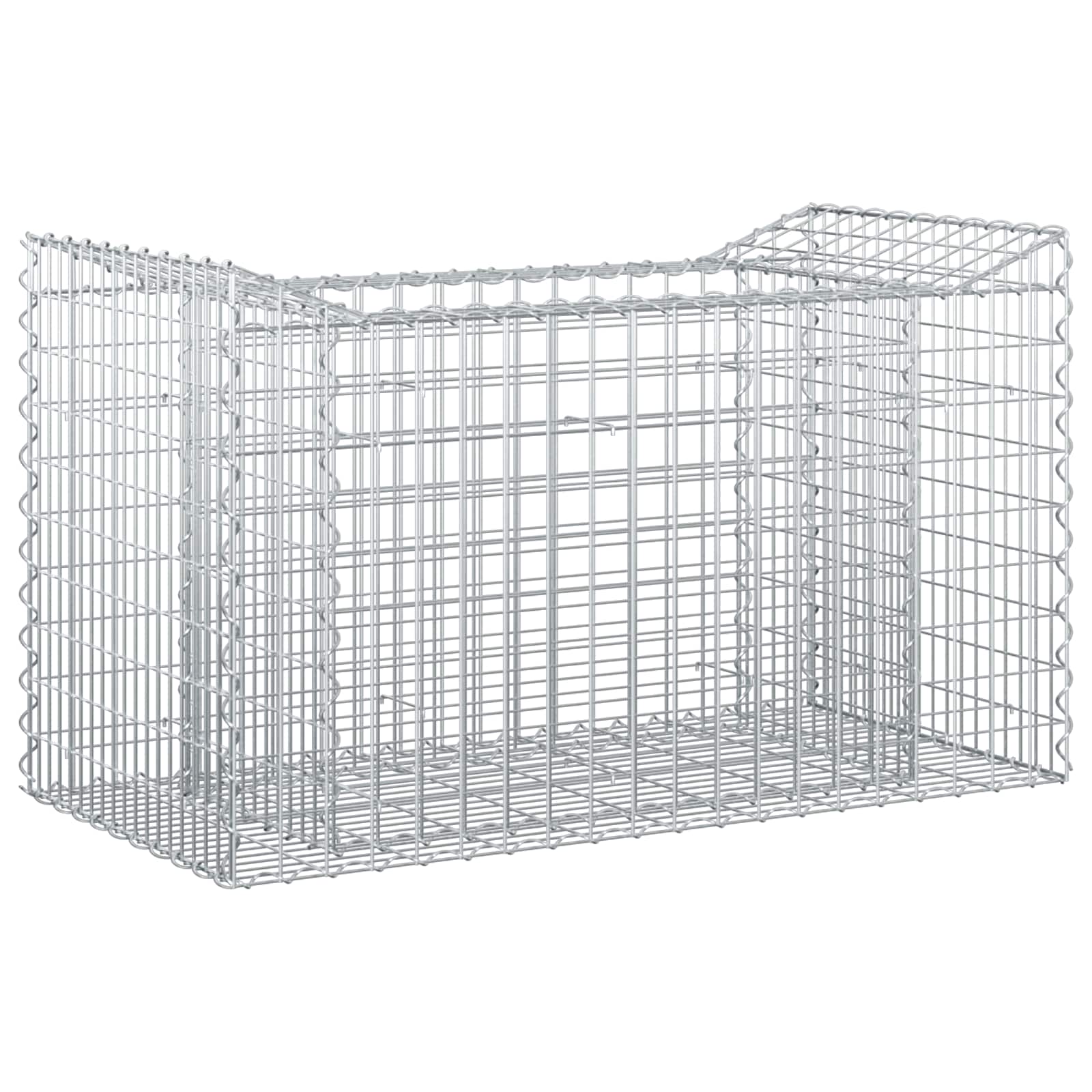 Gabionen-Hochbeet 50 x 100 x 60 cm Verzinkter Stahl Silber