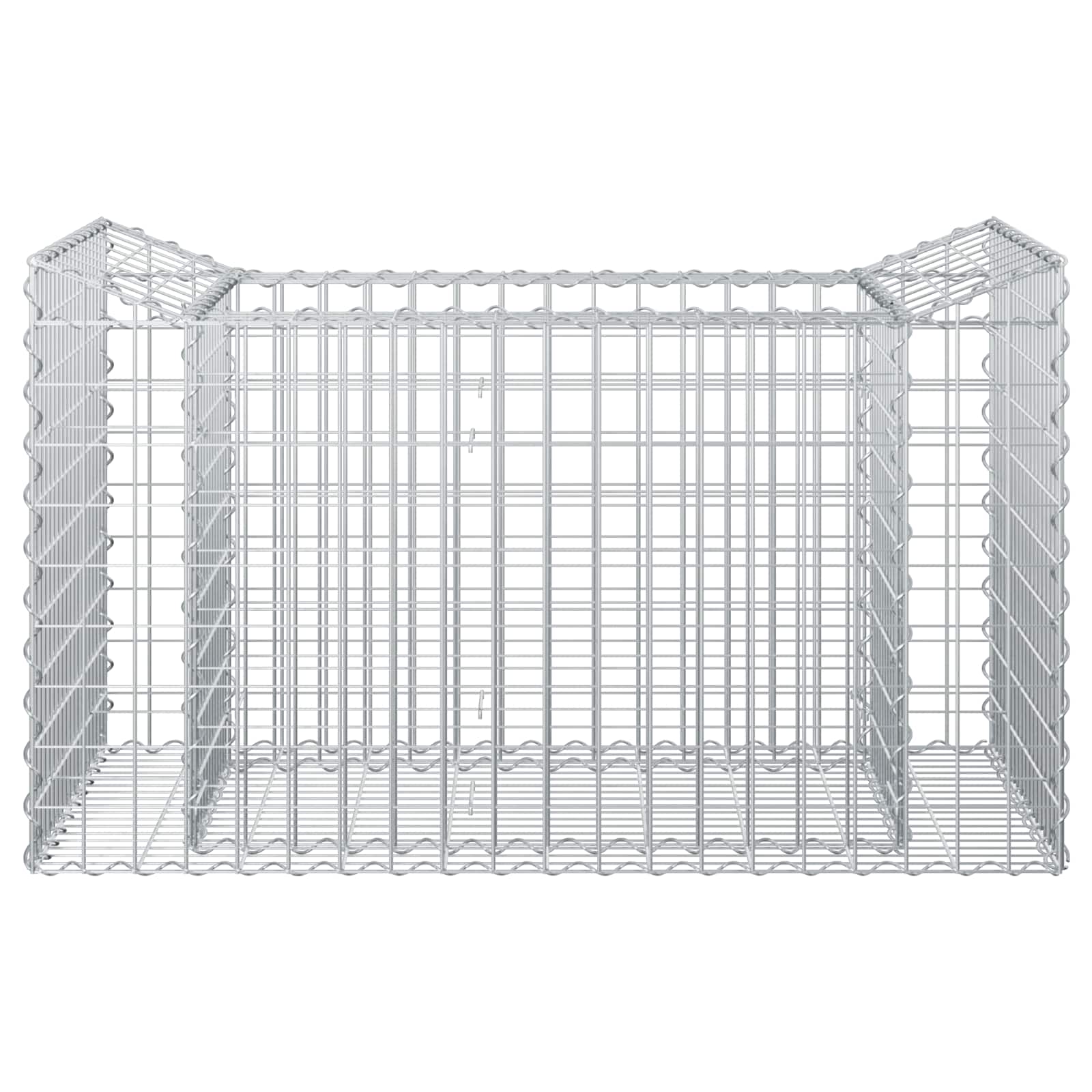 Gabionen-Hochbeet 50 x 100 x 60 cm Verzinkter Stahl Silber