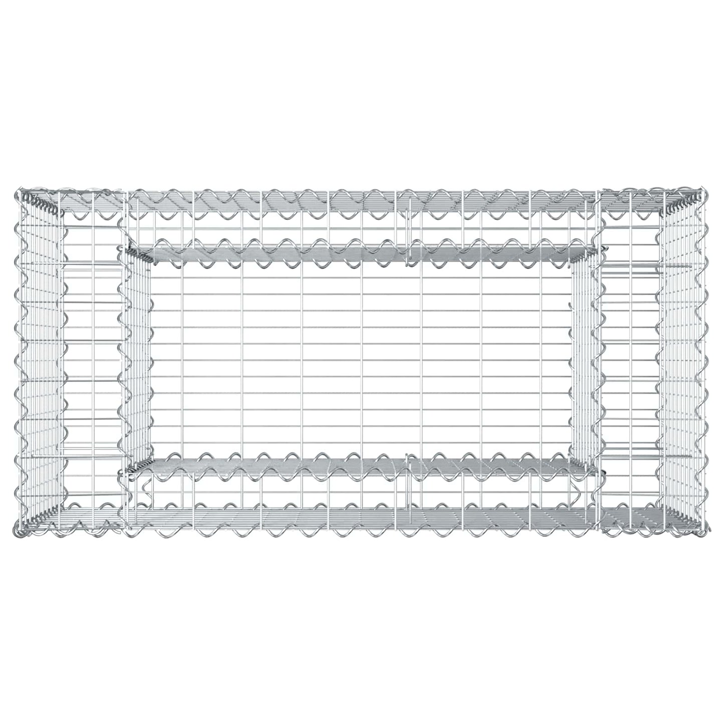 Gabionen-Hochbeet 50 x 100 x 60 cm Verzinkter Stahl Silber