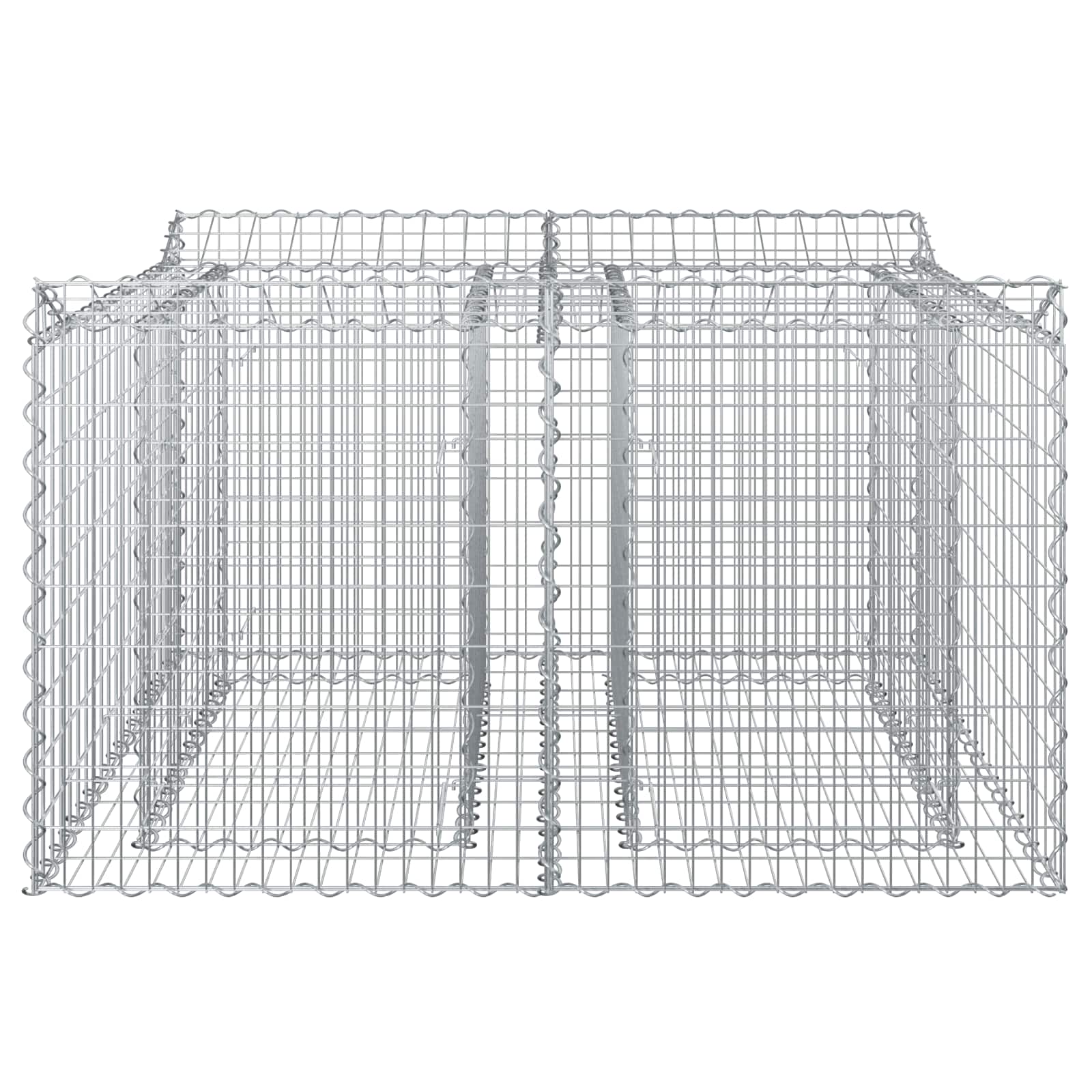 Gabionen-Hochbeet 100 x 100 x 60 cm Verzinkter Stahl Silber