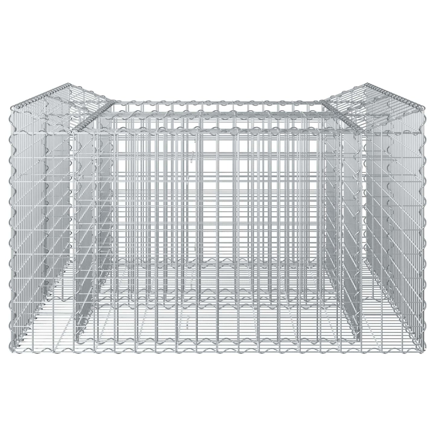 Gabionen-Hochbeet 100 x 100 x 60 cm Verzinkter Stahl Silber