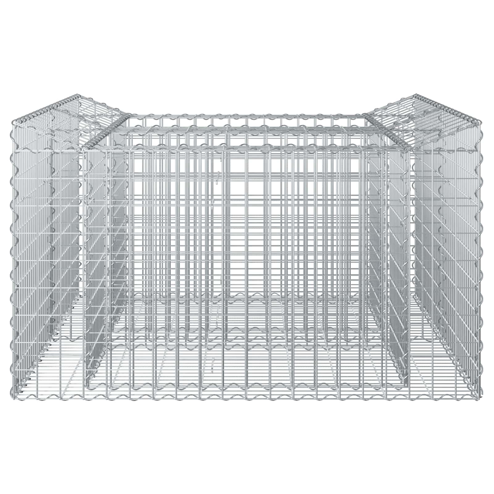 Gabionen-Hochbeet 100 x 100 x 60 cm Verzinkter Stahl Silber