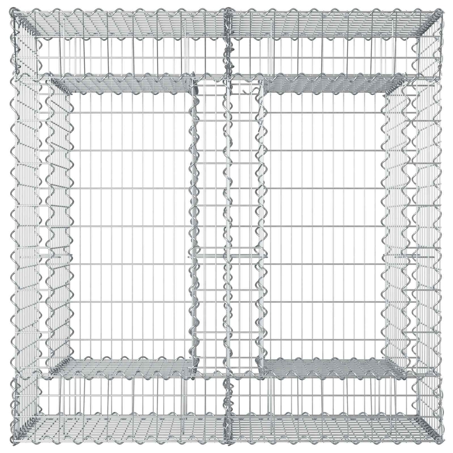 Gabionen-Hochbeet 100 x 100 x 60 cm Verzinkter Stahl Silber
